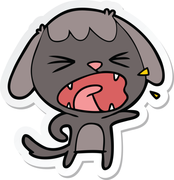 Bir insan tarafından çizilmiş şirin bir köpeğin çıkartması.