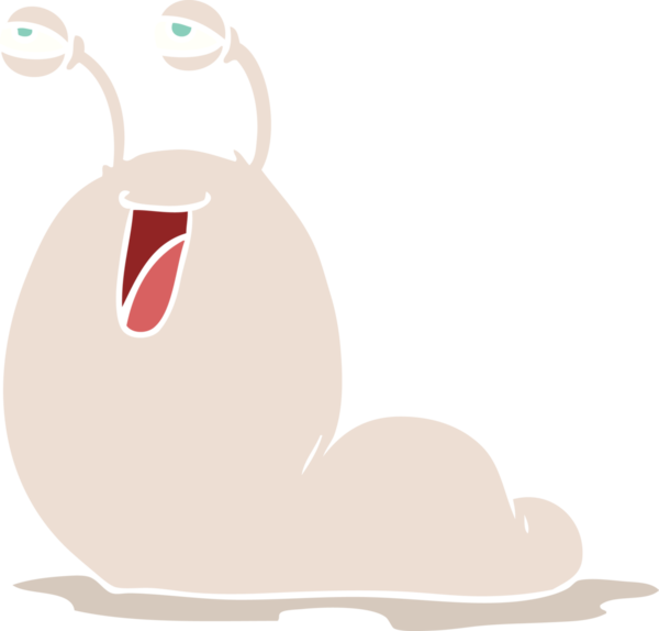 iğrenç düz renkli çizgi film sümüklüböceği bir insan tarafından çizildi