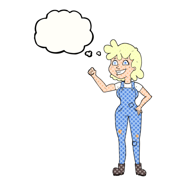 Serbest çizim düşünce balonu karikatürü kararlı kadın bir insan tarafından çekilen yumruk