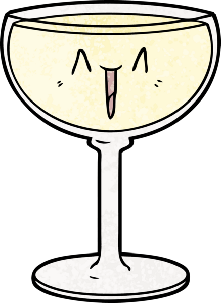 Bir insan tarafından çizilmiş bir şarap kadehi.