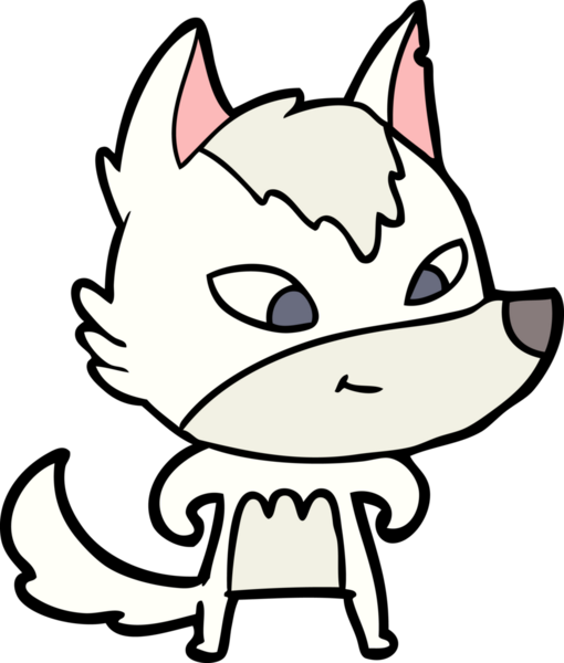 Bir insan tarafından çizilmiş dost canlısı bir kurt.