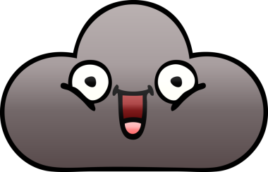 Bir insan tarafından çizilmiş bir fırtına bulutunun gölgelenmiş karikatürü