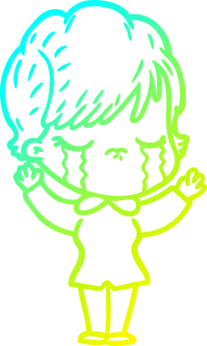 Bir insan tarafından çizilmiş ağlayan bir karikatür çizimi.