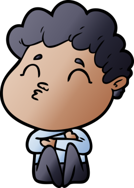 Çizgi film adamı somurtuyor Bir insan tarafından çizilmiş