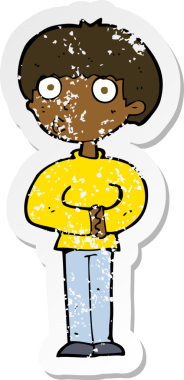 Bir insan tarafından çizilmiş garip bir çizgi filmin gerilimli çıkartması.