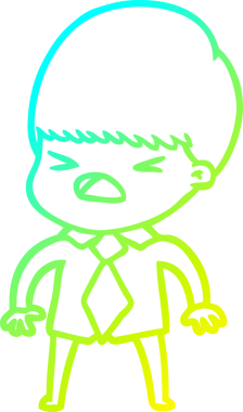 Bir insan tarafından çizilen bir çizgi filmin soğuk gradyan çizimi.