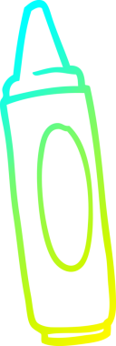 Bir insan tarafından çizilmiş karikatür boyama kaleminin soğuk gradyan çizimi