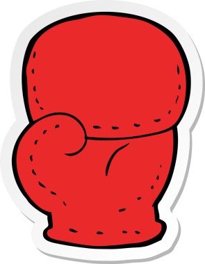 Bir insan tarafından çizilmiş bir boks eldiveninin çıkartması.