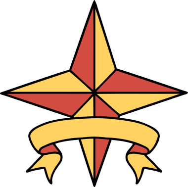 Bir insan tarafından çizilmiş geleneksel bir yıldız dövmesi