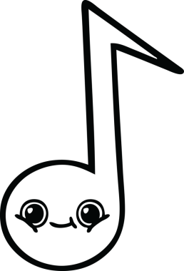 Bir insan tarafından çizilmiş bir notanın çizgi çizimi