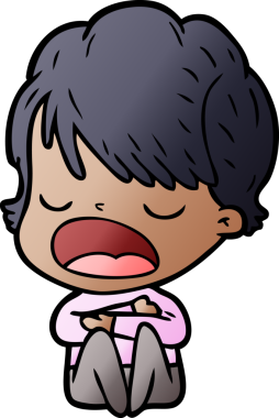 Bir insan tarafından çizilmiş bir karikatür kadın konuşuyor.