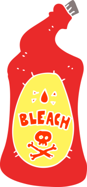 Bir insan tarafından çizilmiş çamaşır suyu şişesinin düz renk çizimi