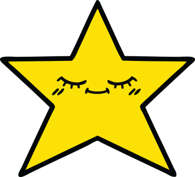 Bir insan tarafından çizilmiş altın yıldız karikatürü.