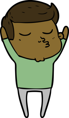 Bir insan tarafından çizilmiş karikatür mankeni adam.