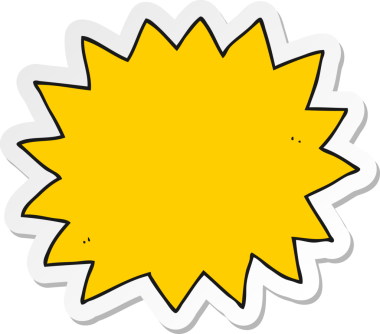 Bir insan tarafından çizilmiş bir çizgi film patlamasının çıkartması.