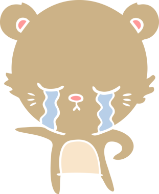 Bir insan tarafından çizilmiş düz renkli çizgi film ayısı.