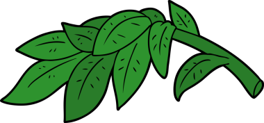 Bir insan tarafından çizilmiş çizgi film yaprakları