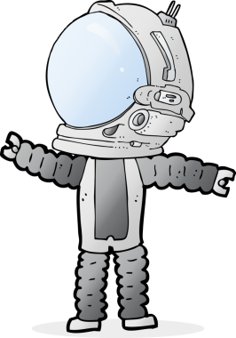 Bir insan tarafından çizilmiş bir astronot.