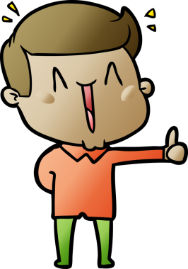 Bir insan tarafından çizilmiş mutlu bir adam.