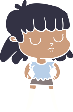 Bir insan tarafından çizilmiş düz renk çizgi film.