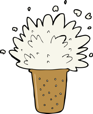 Bir insan tarafından çizilmiş köpüklü bira çizgi filmi.