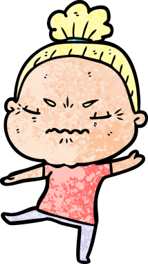 Çizgi film bir insan tarafından çizilmiş yaşlı bir kadın tarafından rahatsız edildi.