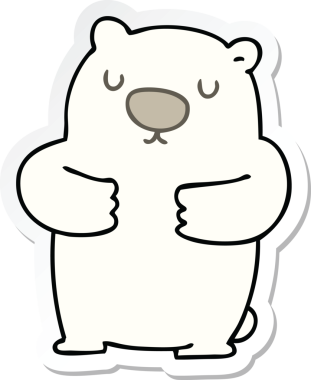 Bir insan tarafından çizilmiş garip bir kutup ayısının çıkartması.