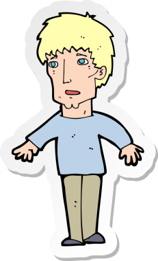 Bir insan tarafından çizilmiş bir karikatür çıkartması.