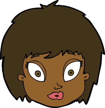 Bir insan tarafından çizilmiş bir kadın yüzü.