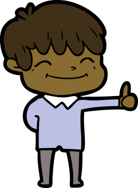 Bir insan tarafından çizilmiş mutlu çocuk çizgi filmi.