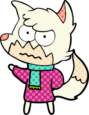 Bir insan tarafından çizilmiş bir tilki.