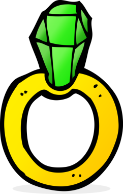 Bir insan tarafından çizilmiş yakut bir yüzük.