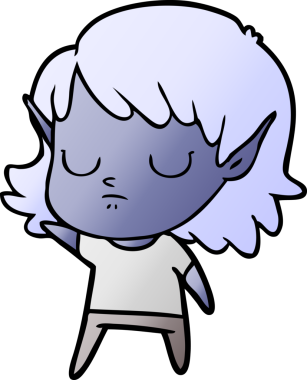 Bir insan tarafından çizilmiş bir elf kızı.