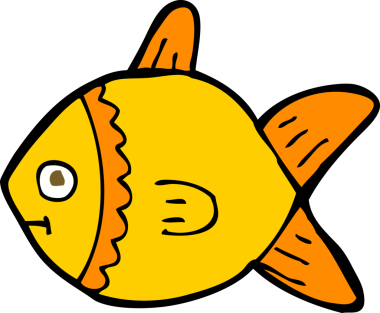 bir insan tarafından çizilmiş karikatür balığı