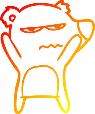 Bir insan tarafından çizilmiş kızgın bir ayı karikatürü.