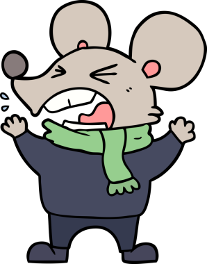 bir insan tarafından çizilmiş kızgın fare çizgi filmi