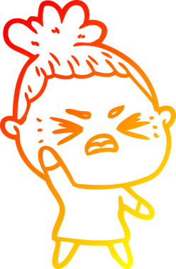 Bir insan tarafından çizilmiş kızgın bir karikatür çizimi.