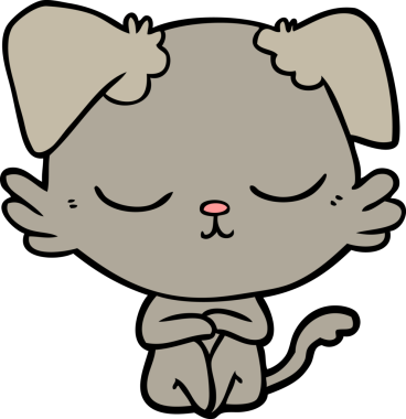 Bir insan tarafından çizilmiş şirin bir çizgi film köpeği.