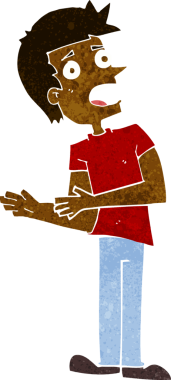 Bir insan tarafından çizilmiş bahaneler üreten çizgi film adamı.