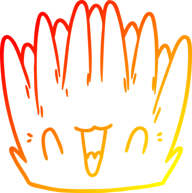 Bir insan tarafından çizilmiş karikatür deniz bitkisinin sıcak çizgi çizimi