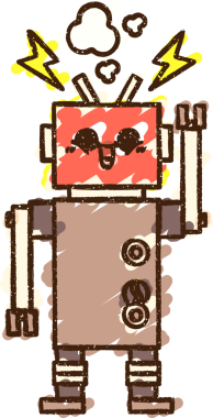 Bir insan tarafından çizilen robot tebeşiri.