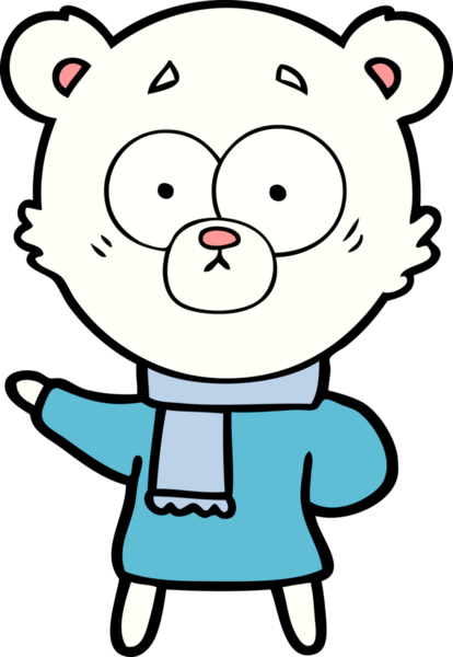 Bir insan tarafından çizilmiş kutup ayısı karikatürü