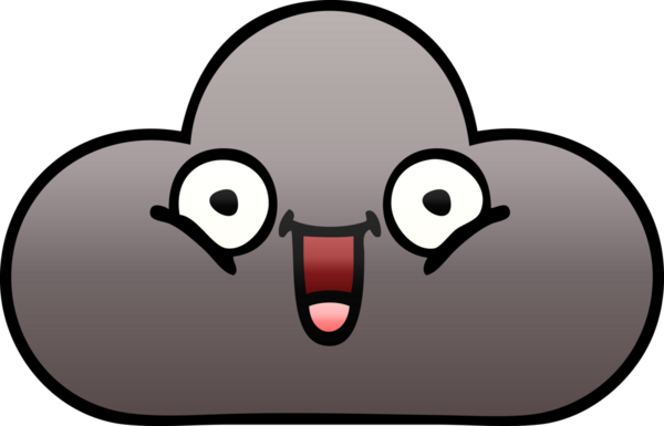 Bir insan tarafından çizilmiş bir fırtına bulutunun gölgelenmiş karikatürü