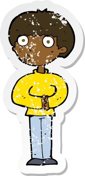 Bir insan tarafından çizilmiş garip bir çizgi filmin gerilimli çıkartması.