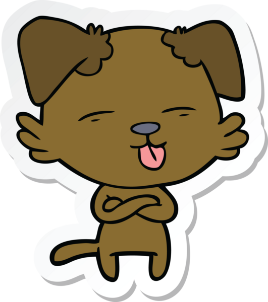 Bir insan tarafından çizilmiş bir köpeğin çıkartması.