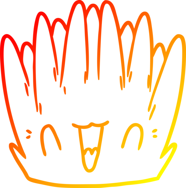 Bir insan tarafından çizilmiş karikatür deniz bitkisinin sıcak çizgi çizimi