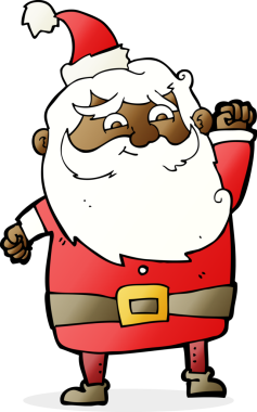 Bir insan tarafından çizilmiş Noel Baba çizgi filmi.