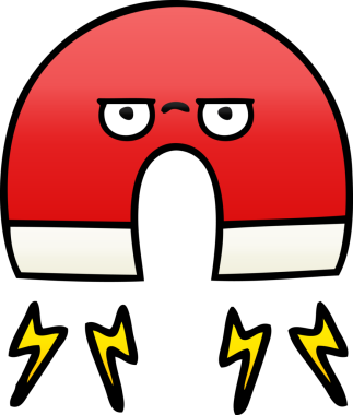 Bir insan tarafından çizilmiş bir mıknatısın gölgelenmiş gradyanı