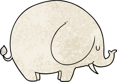 Bir insan tarafından çizilmiş bir fil.