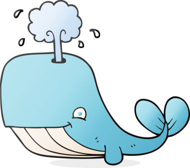 Bir insan tarafından çizilmiş serbest çizim karikatür balinası.